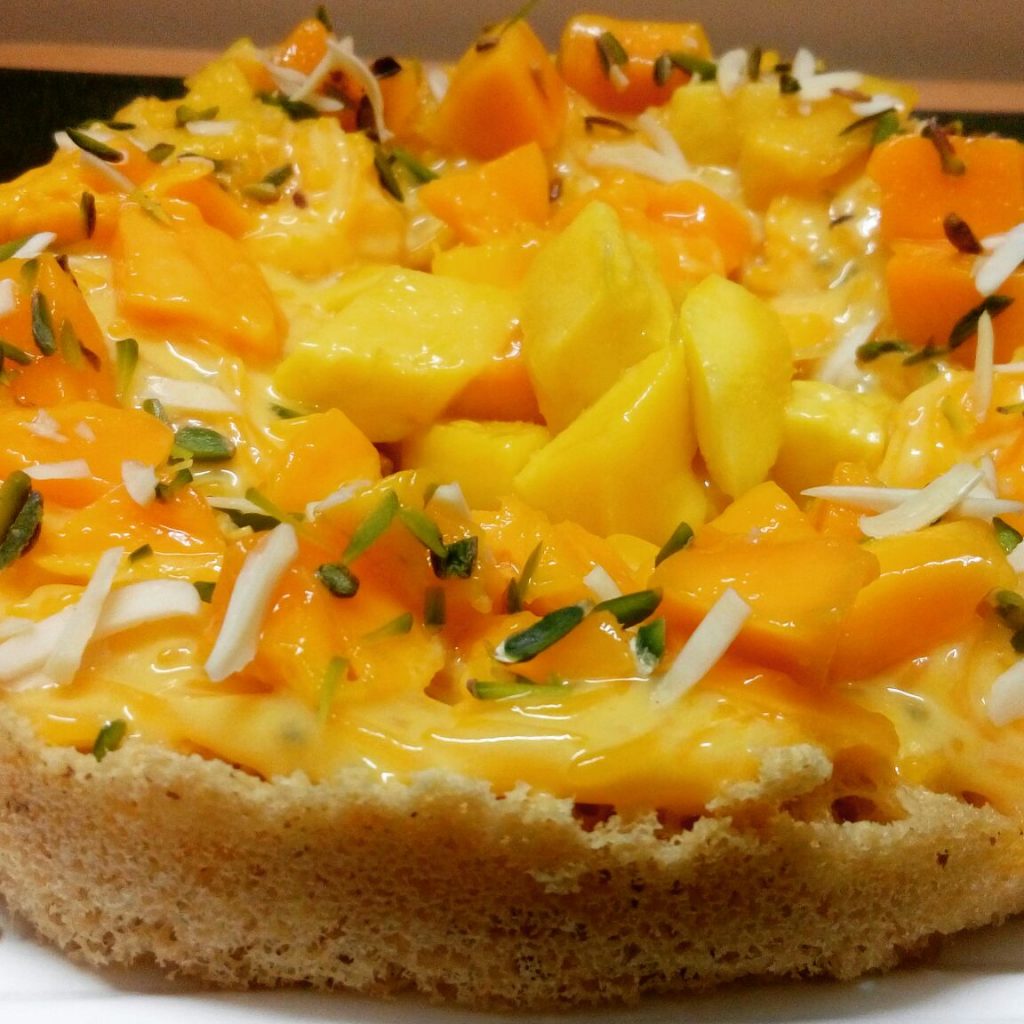 Mango Ghevar Dessert | Mango Ghevar Sweet | Mango Dessert | Fruity Mango Ghevar | Indian Restaurant | Cartly