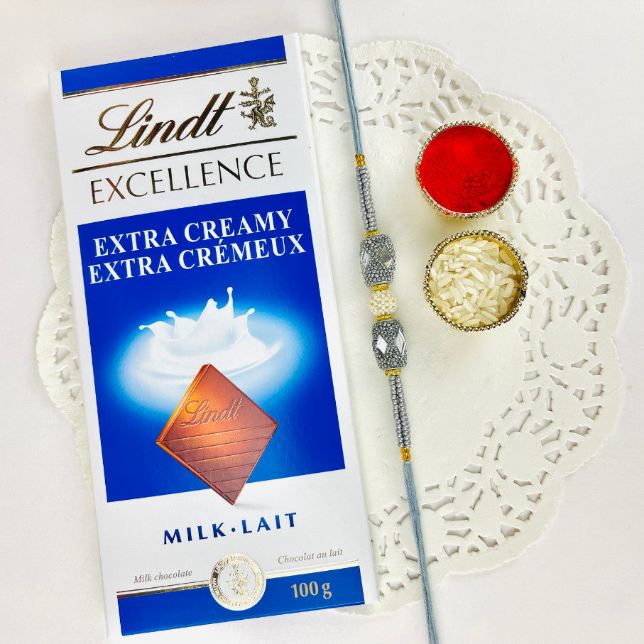 Elegant Rakhi With Lindtt Milk