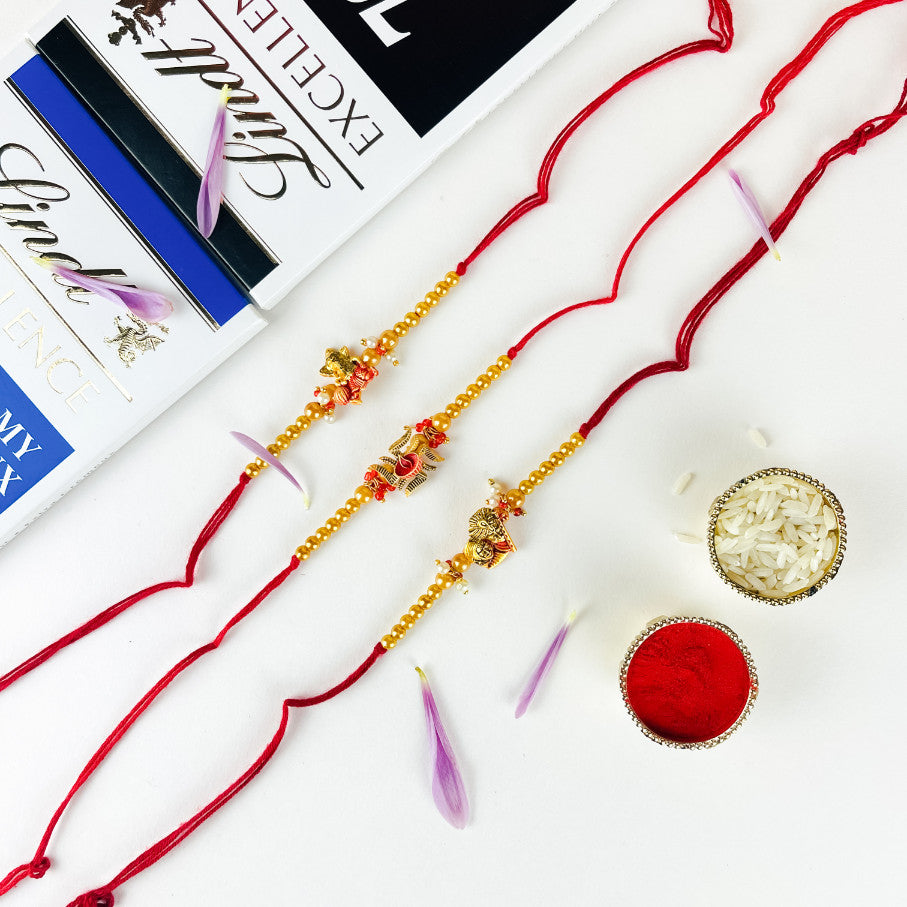 Set of 3 Traditional Rakhis With Lindtt Collection