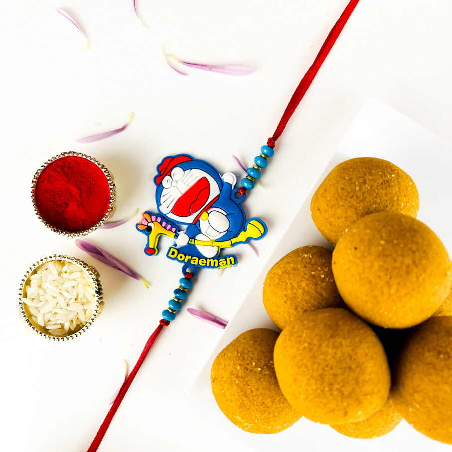 Doraemon Rakhi With Besan Ladoo