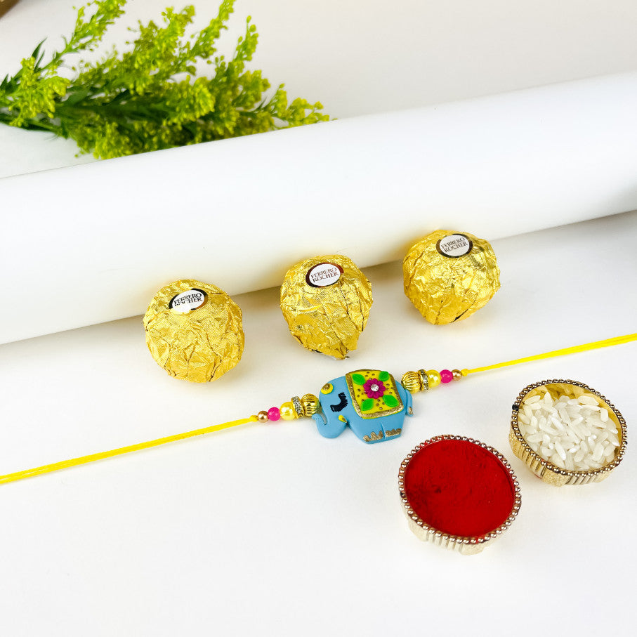 Beautiful Elephant Rakhi With Rocher