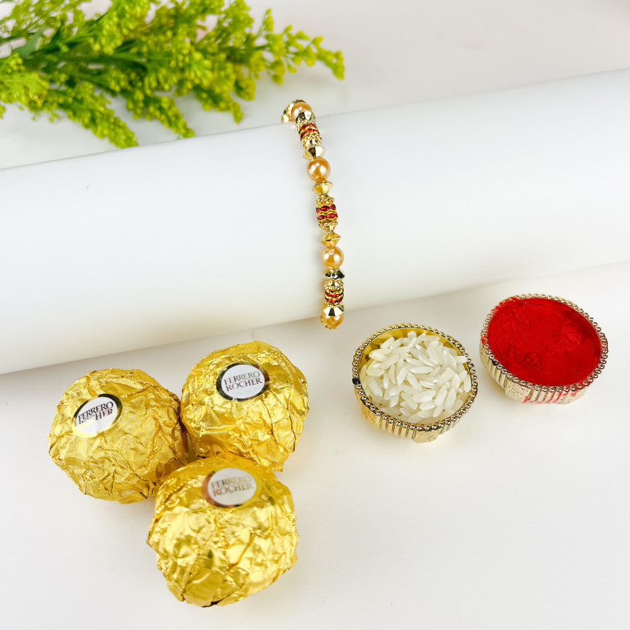 Pearl Rakhi With Rocher