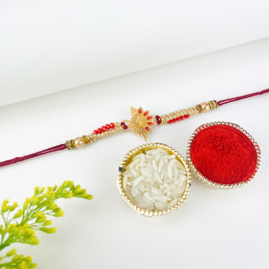 Golden Peacock Rakhi