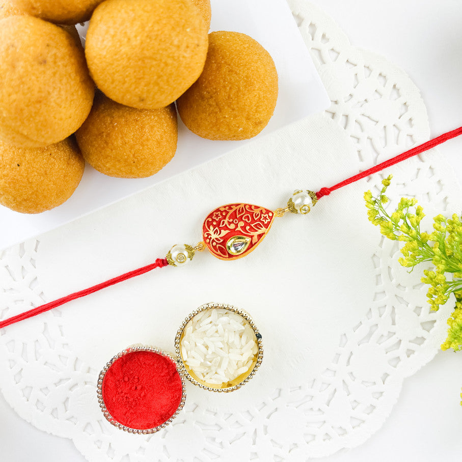 Kundan Rakhi With Ladoo
