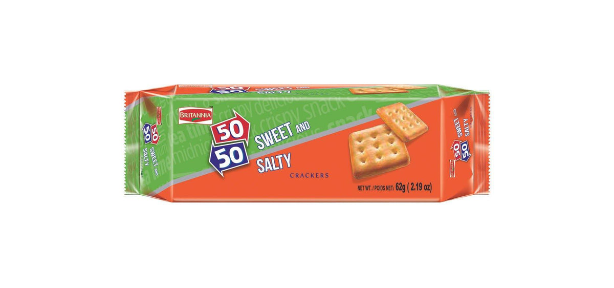 Britannia 50-50 Biscuits 62G - Cartly - Indian Grocery Store
