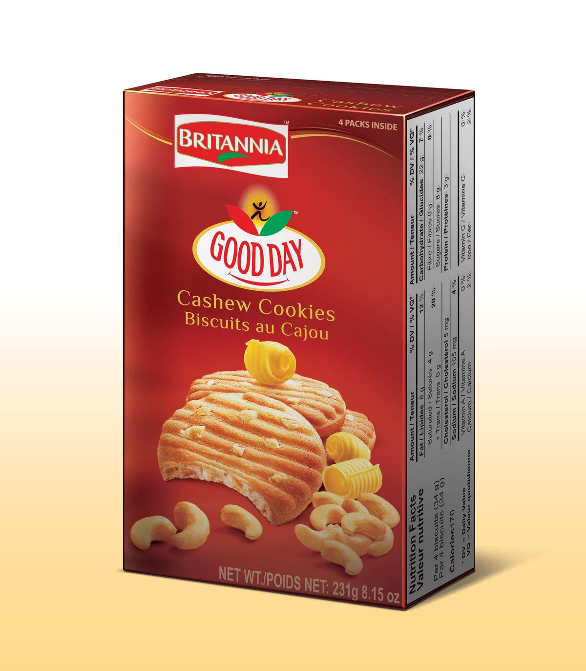 Britannia Good Day Cashew Cookies  231G - Cartly - Indian Grocery Store