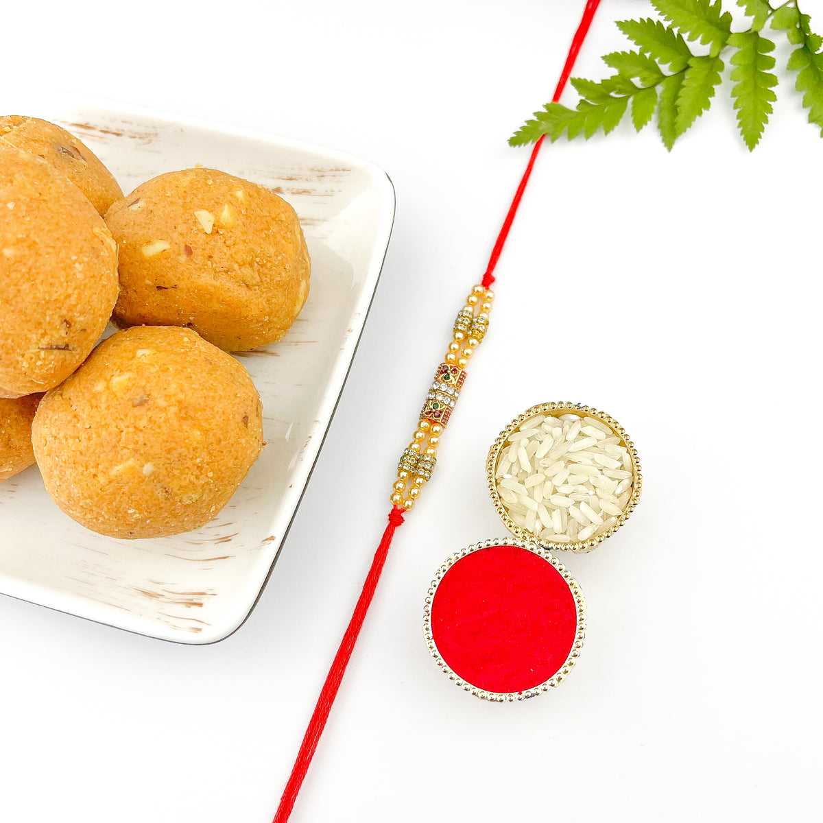 Traditional Rakhi with Besan Ladoo