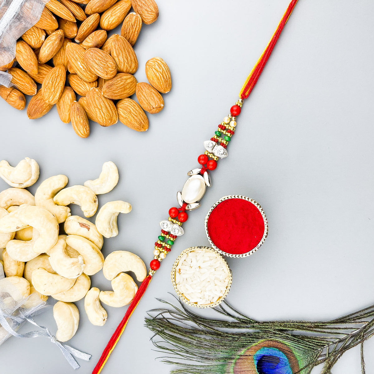 Traditional Rakhi with Almonds &amp; Cashews