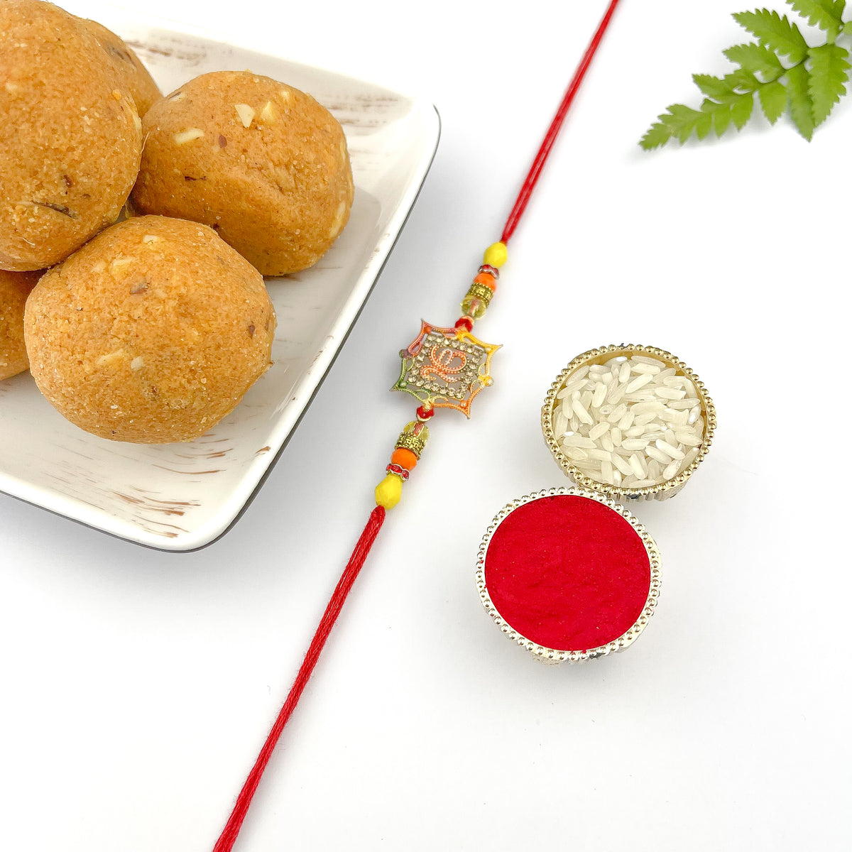 Traditional Rakhi with Besan Ladoo