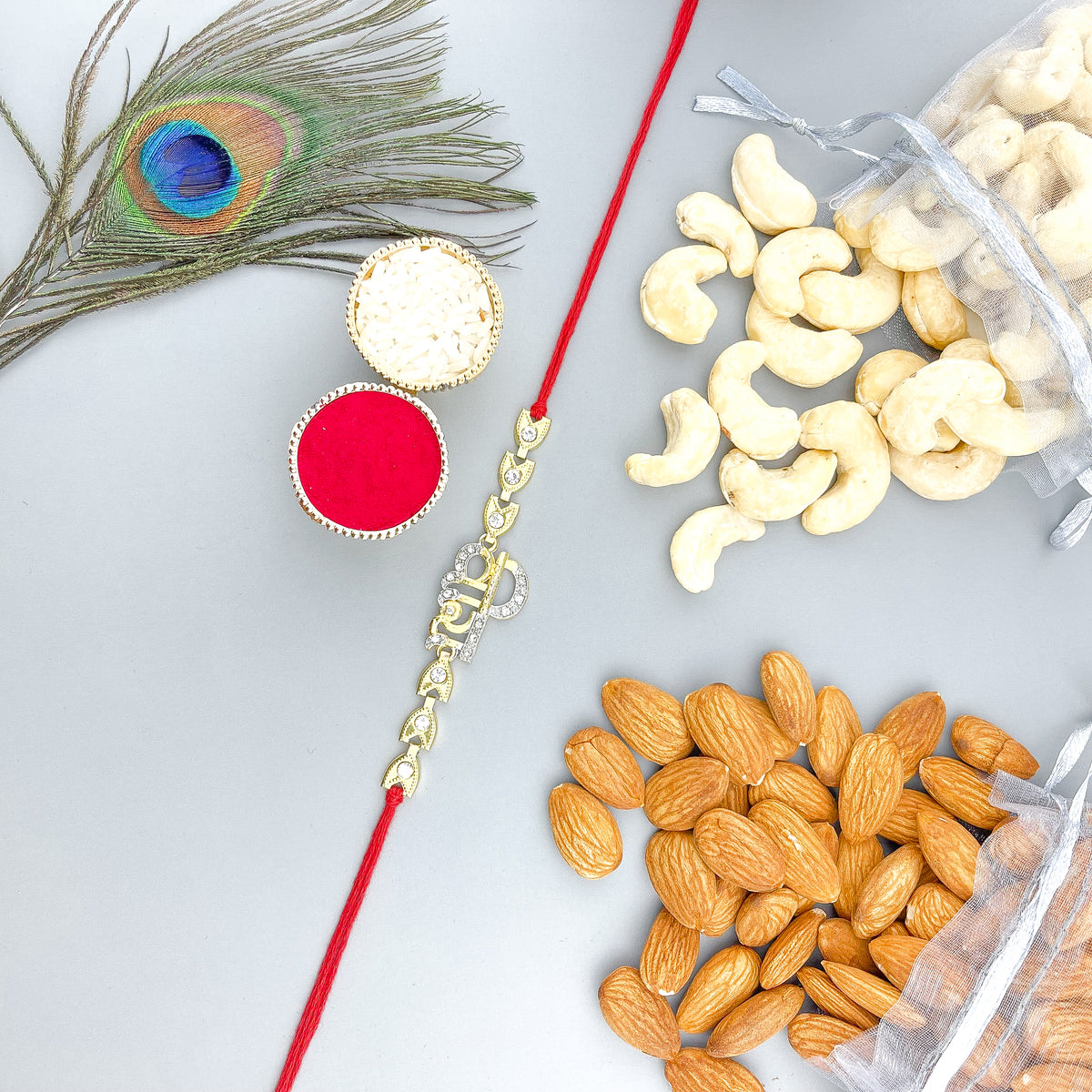 Traditional Rakhi with Almonds &amp; Cashews