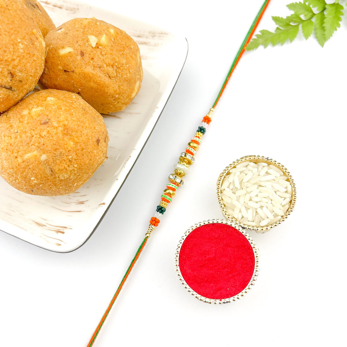 Traditional Rakhi with Besan Ladoo