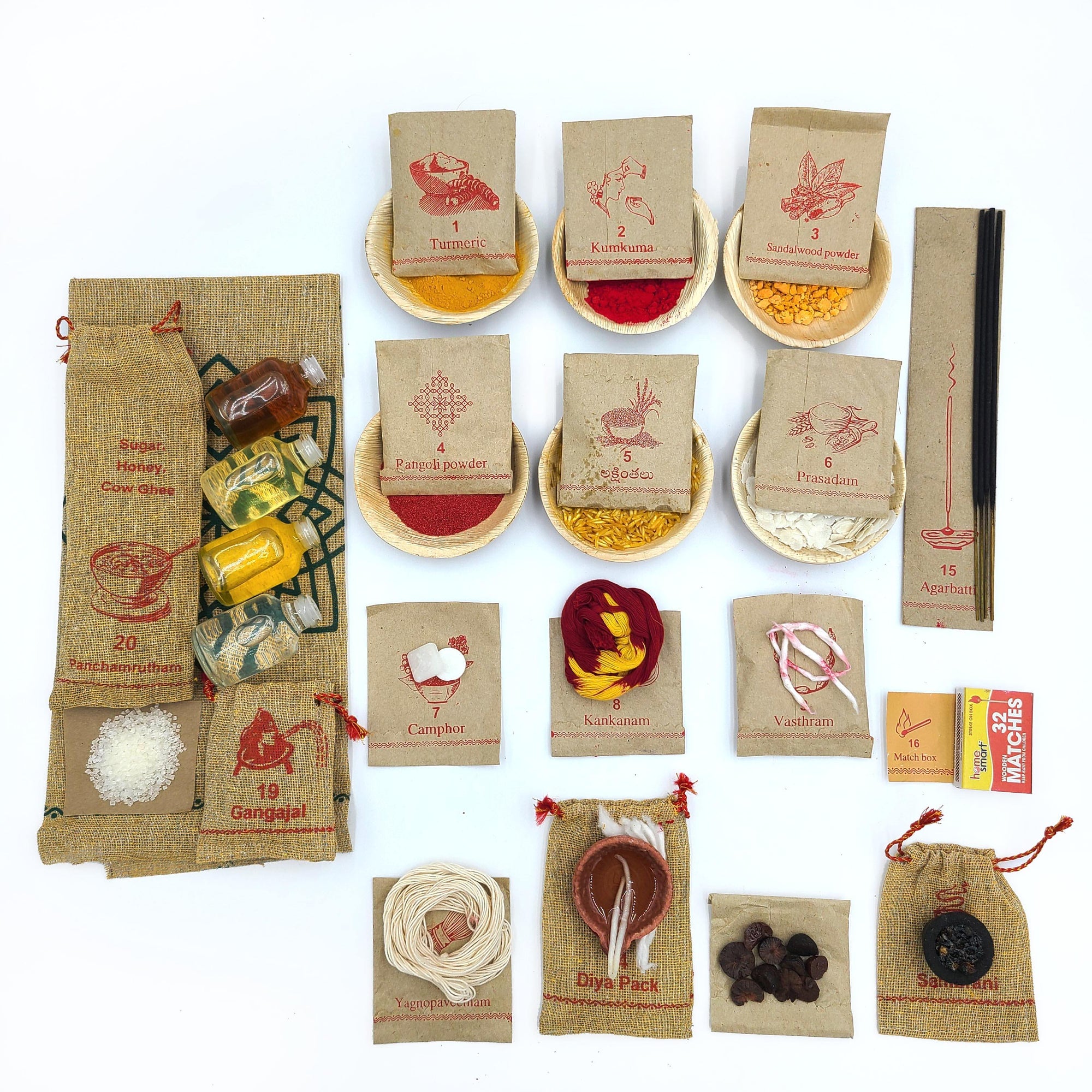 Full Pooja Items Kit (Eco Friendly) - Cartly - Indian Grocery Store