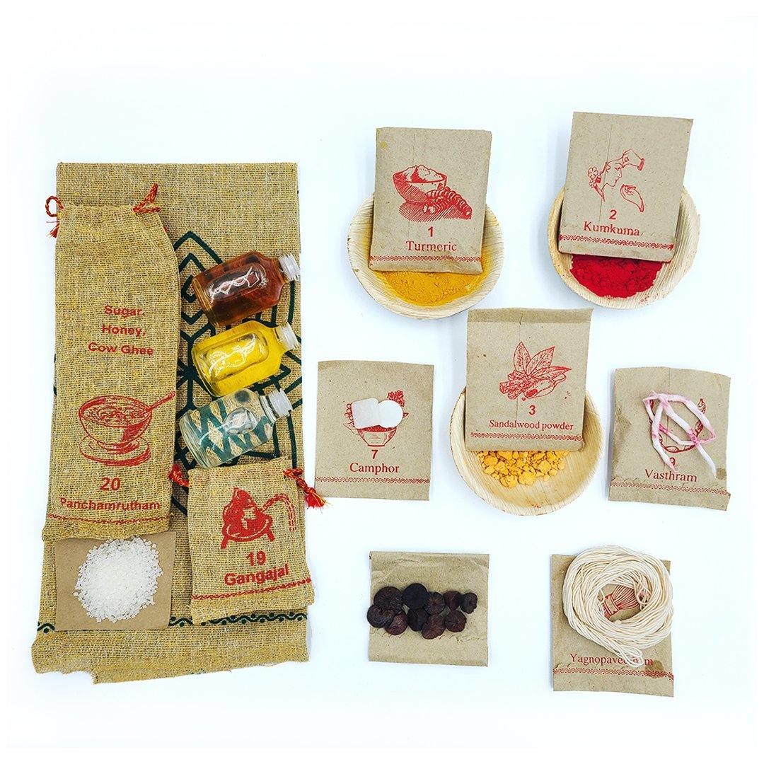 Mini Pooja Items Kit (Eco Friendly) - Cartly - Indian Grocery Store